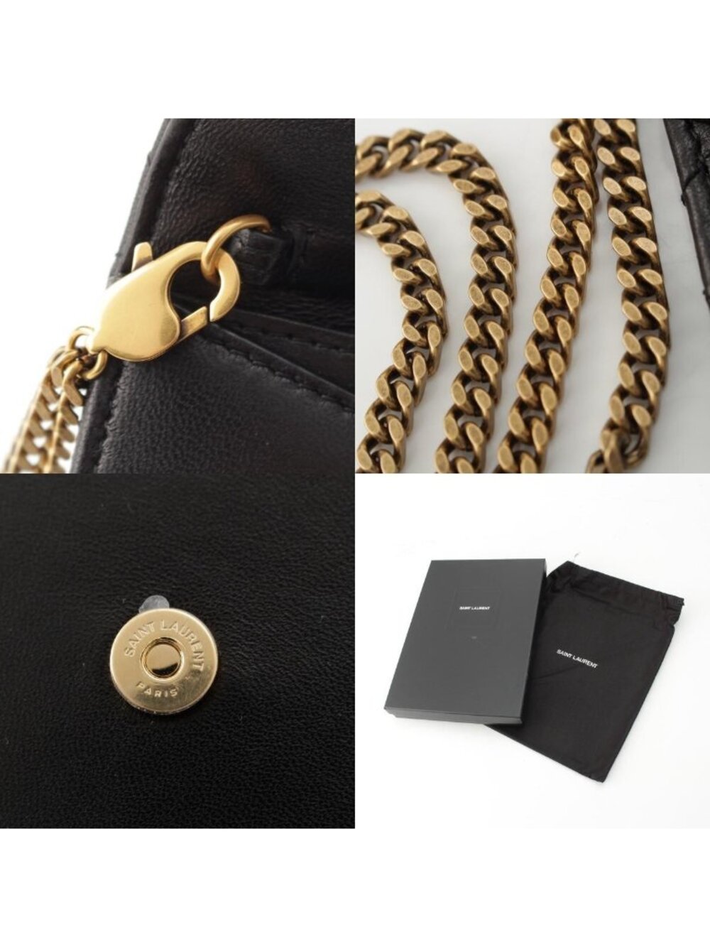 Saint Laurent Matelasse Leather Chain Clutch Black - Picture 10 of 10